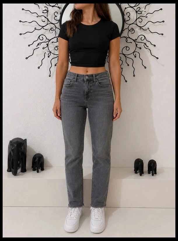 Jean Zara Taille Haute Skinny - Taille 36 (S) - Antraciet Grijs – photo 10